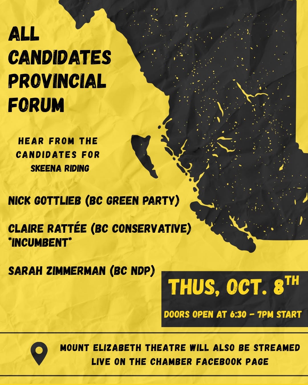 Provincial All Candidates Forum poster